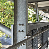 Parkhaus Stahlkonstruktion im Bereich der Rampe des Parkhausbaus von Schreiber Stahlbau