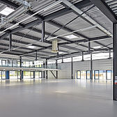 Innenaufnahme des Hallenbaus der Firma Schreiber Stahlbau für die Firma EDE in Wuppertal