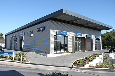 Neubau Mercedes Werkstatt Jacoby in Hilden von Schreiber Stahlbau